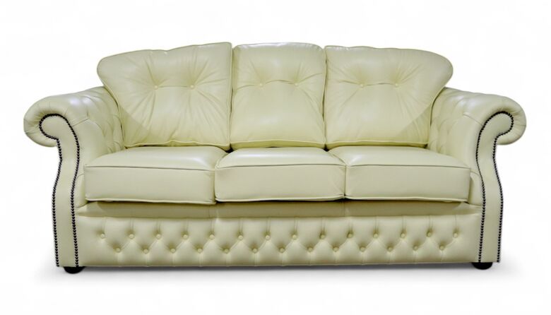 Chesterfield Era 3 Seater Sofa Shelly Cream Leather