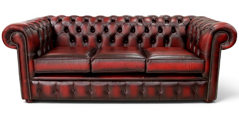 Chesterfield Holyrood 3 Seater Antique Oxblood Leather Sofa Offer