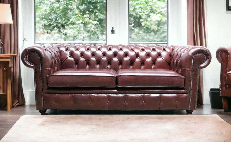 Product photograph of Chesterfield 3 Seater Settee Old English Dark Brown Leather Sofa Amp Hellip from Designer Sofas 4U
