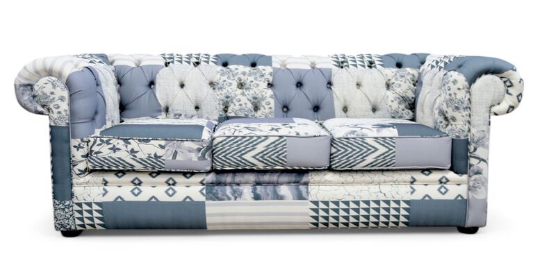 Chesterfield Thomas 3 Seater Charles Patchwork Beige Sofa Offer