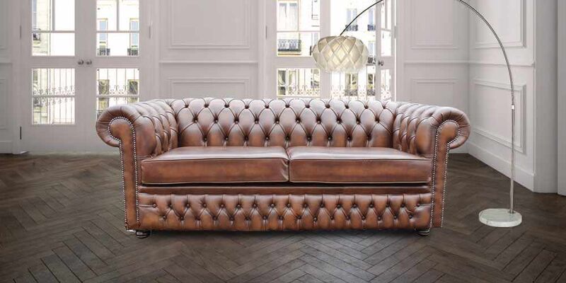 Product photograph of Chesterfield Winchester 3 Seater Sofa Settee Antique Brown from Designer Sofas 4U
