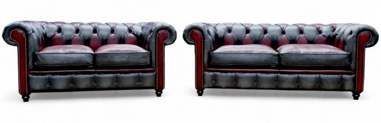 Duke Patchwork Devil Chesterfield 3+2 Seater Sofa Suite Antique Leather