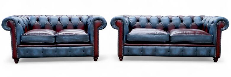 Duke Patchwork Timeless Chesterfield 3+2 Seater Sofa Suite Antique Leather