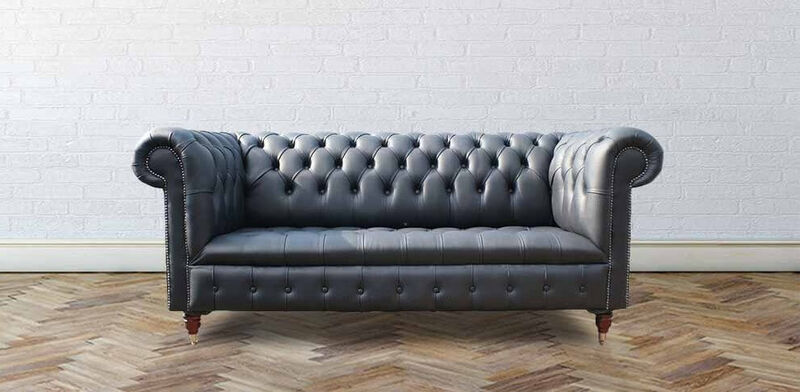 Product photograph of Essex Chesterfield 3 Seater Black Leather Sofa Offer from Designer Sofas 4U