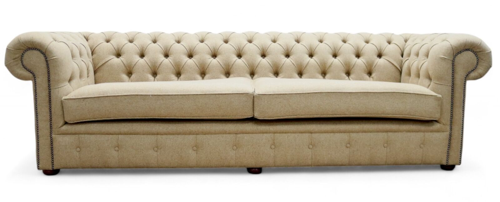 Chesterfield 4 Seater Sofa Donegal Ochre Wool
