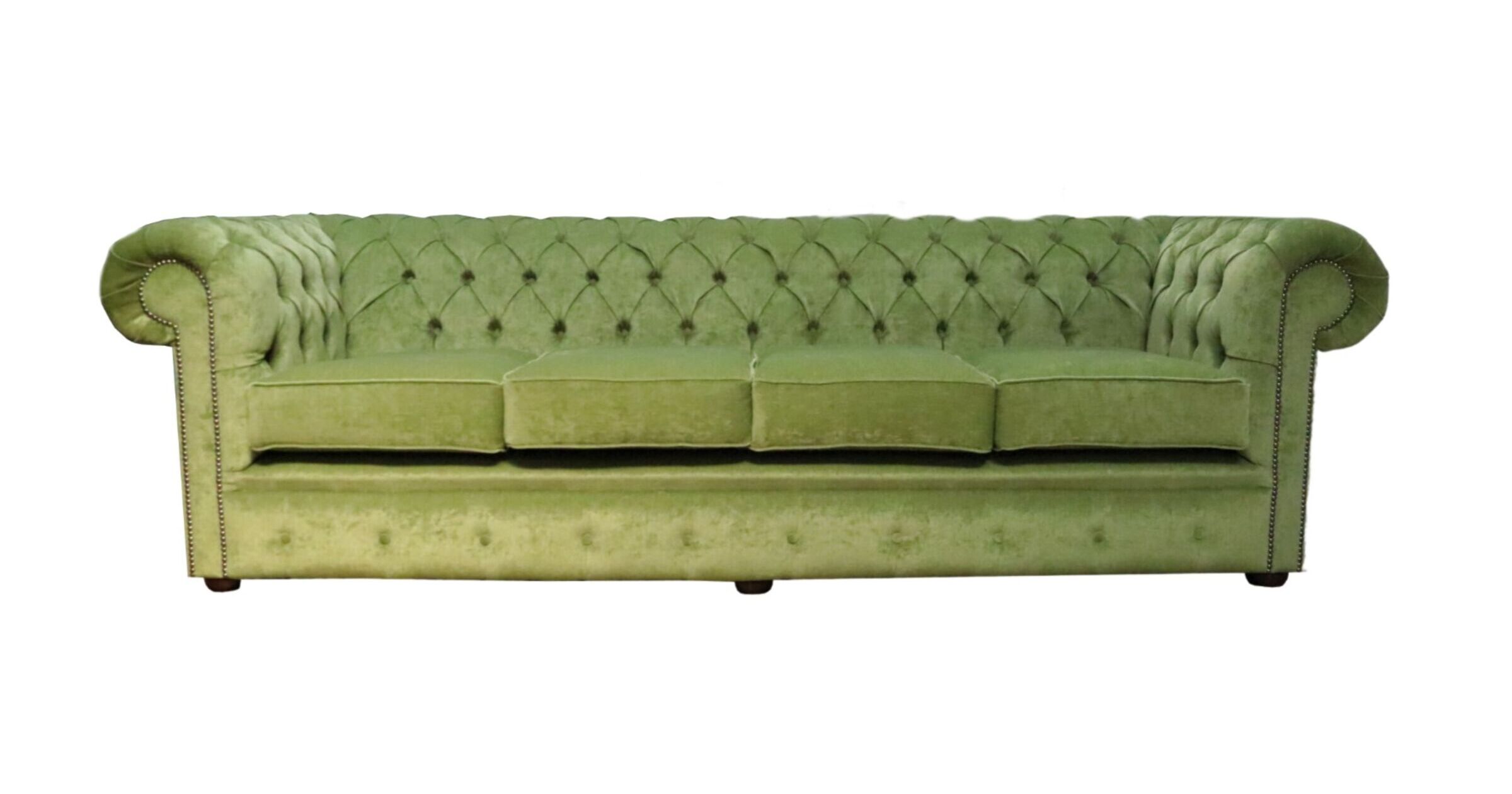 Chesterfield 4 Seater Sofa Pimlico Sage Green Fabric Designer Sofas 4U