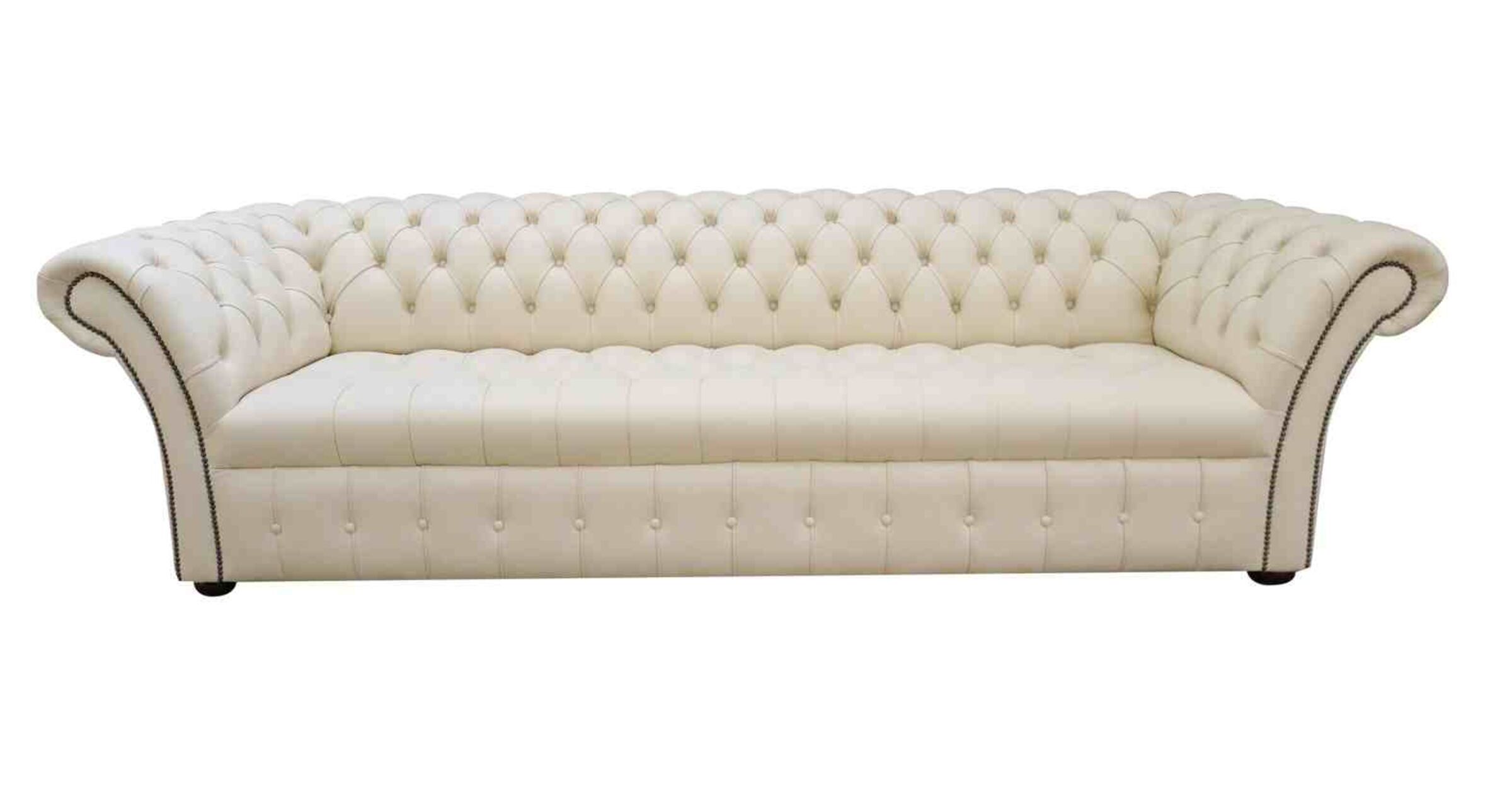 Buy Cottonseed cream leather Chesterfield Balmoral sofas online