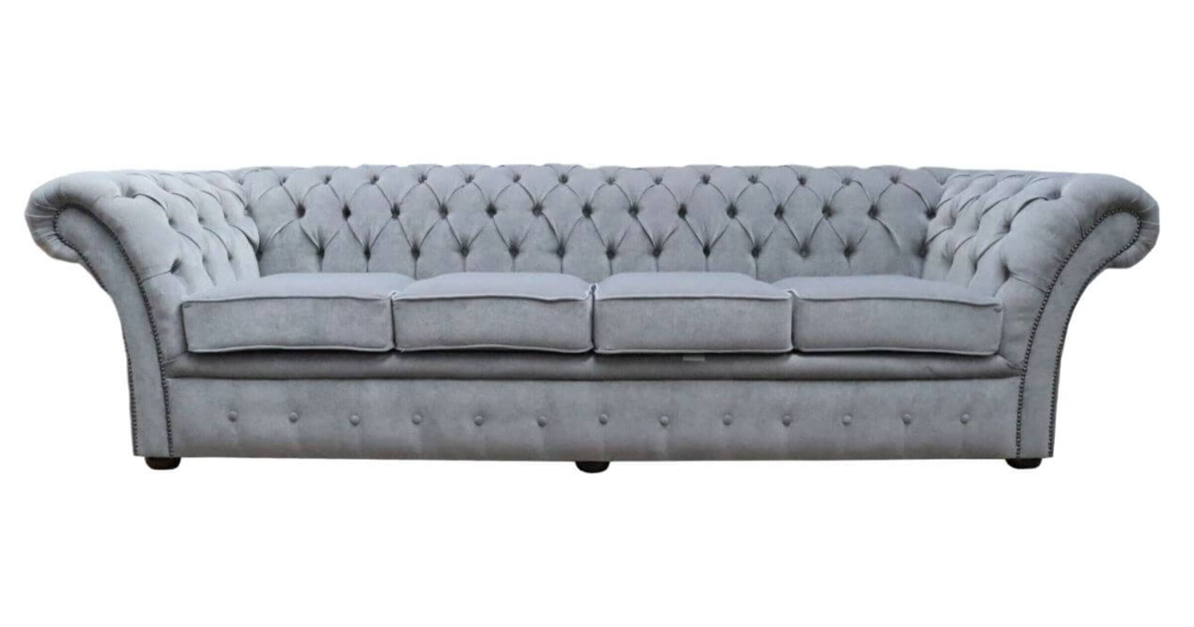 Buy grey fabric Chesterfield sofa DesignerSofas4U