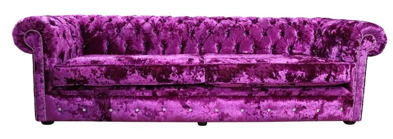 Chesterfield Pink Crystal Diamond 4 Seater Lustro Glamour Velvet Sofa Offer