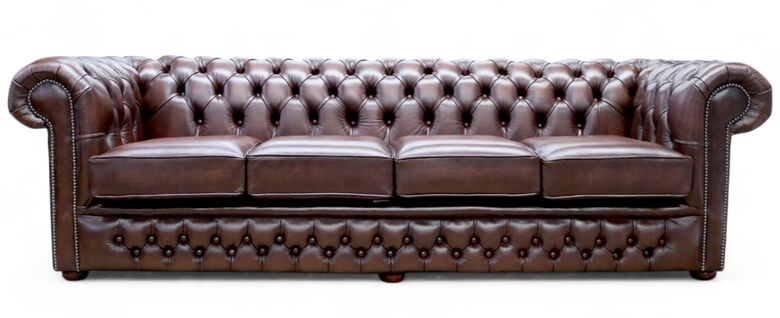 Chesterfield Winchester 4 Seater Settee Antique Brown Leather Sofa Offer