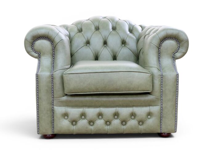 Bradwell Chesterfield Club Chair Minstral Olive Green Leather