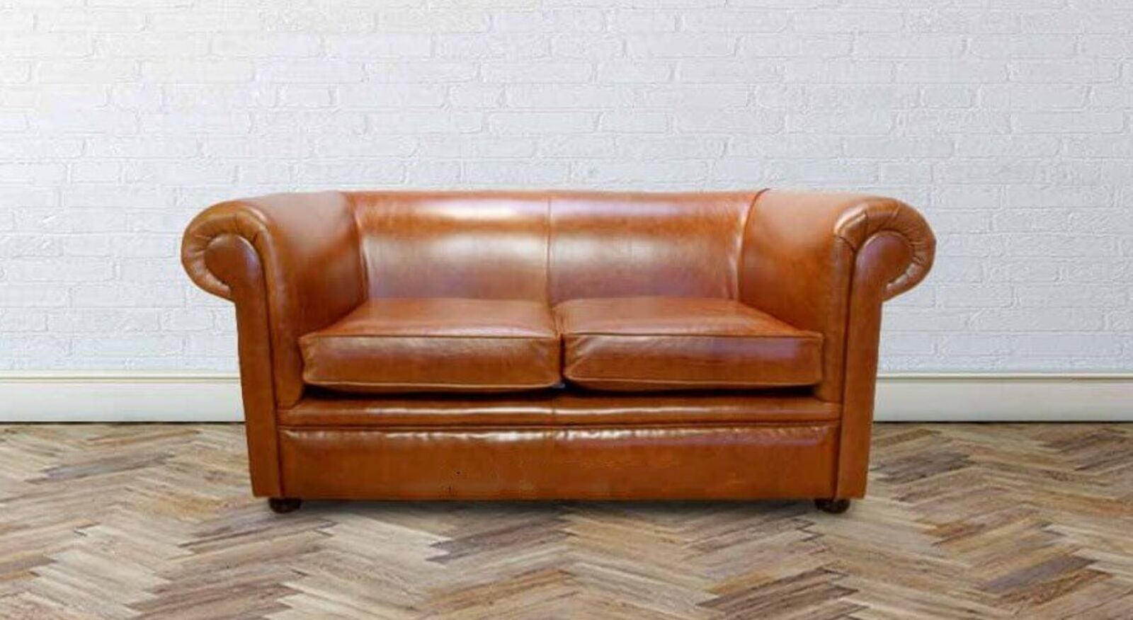 Product photograph of Chesterfield 1930 2 Seater Settee Old English Bruciatto Leather Sofa from Designer Sofas 4U