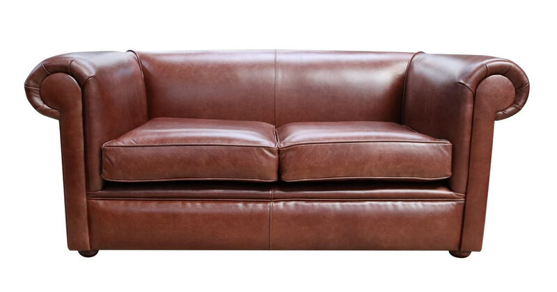 Product photograph of Chesterfield 1930 2 Seater Settee Old English Hazel Leather Sofa from Designer Sofas 4U