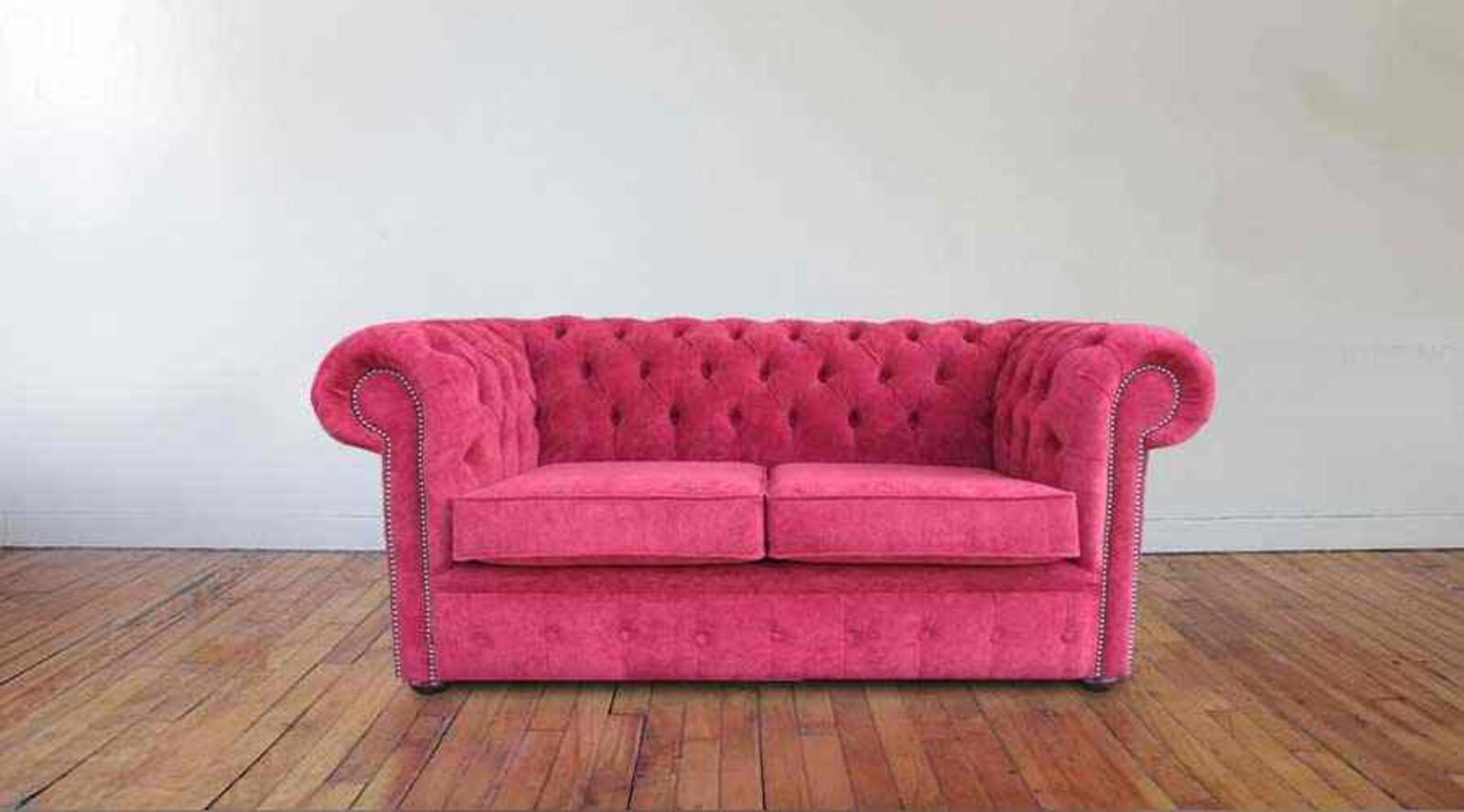 Product photograph of Chesterfield 2 Seater Settee New Jersey Bordeaux Fabric Sofa Offer from Designer Sofas 4U