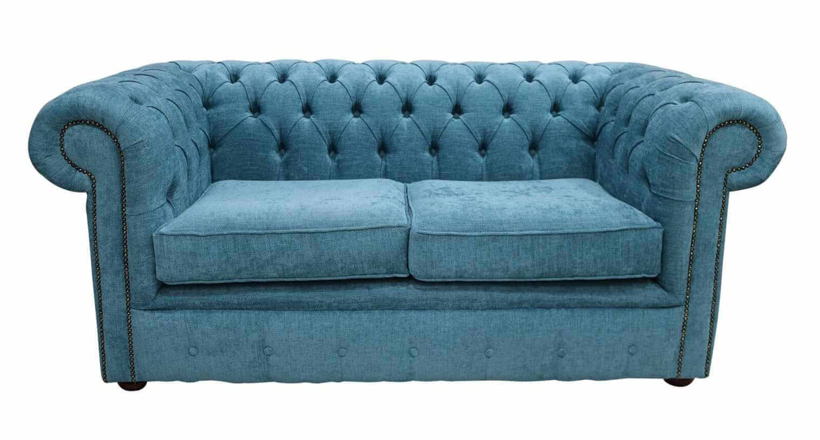 Product photograph of Chesterfield 2 Seater Settee Scenario Kingfisher Blue Fabric Amp Hellip from Designer Sofas 4U