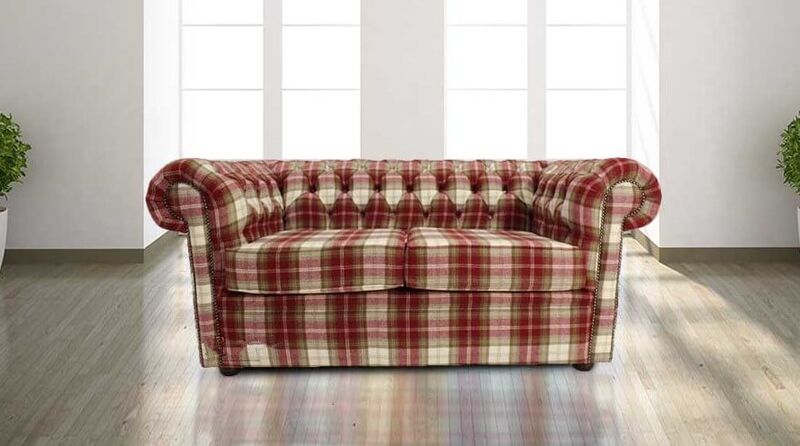 Product photograph of Chesterfield Arnold Wool 2 Seater Sofa Settee Fernie Red Amp Hellip from Designer Sofas 4U