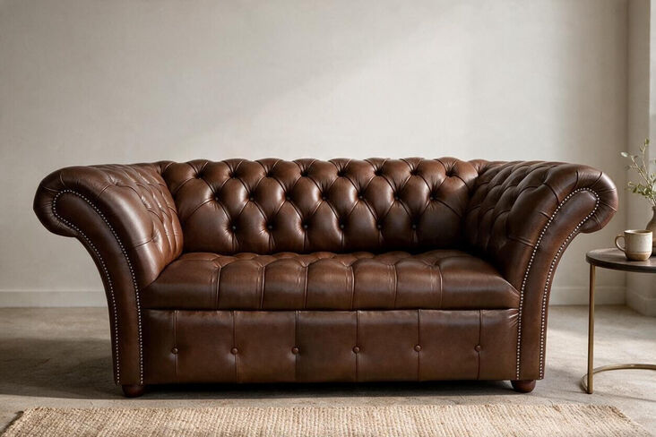 Chesterfield Balmoral 2 Seater Sofa Antique Brown Leather