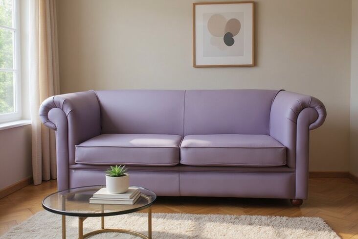Chesterfield Berkeley 2 Seater Settee Amethyst Purple Leather Sofa