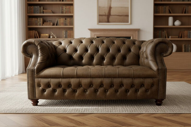 Chesterfield Buckingham Windsor 2 Seater Cracked Wax Tobacco Leather Sofa Offer