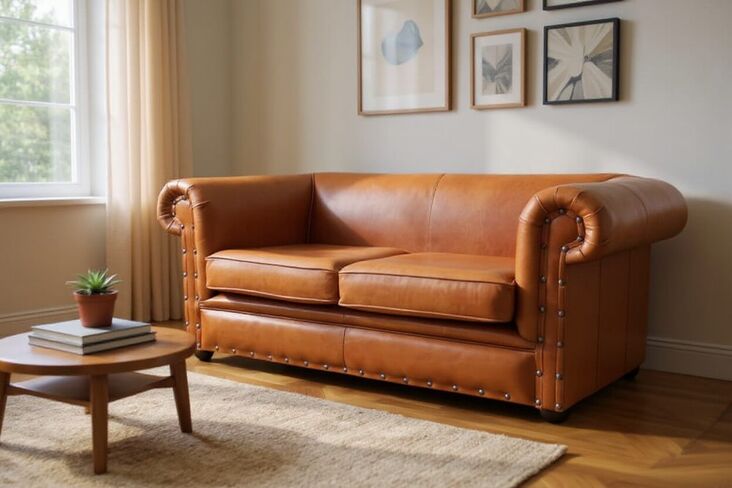 Chesterfield Decor 2 Seater Settee Old English Saddle Leather Sofa