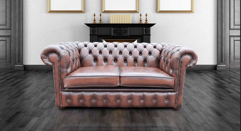Chesterfield Holyrood 2 Seater Antique Brown Leather Sofa Offer