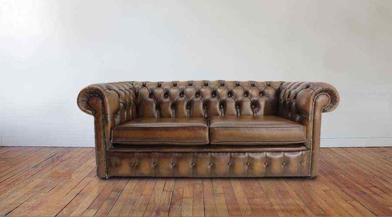 Product photograph of Chesterfield London 2 5 Seater Antique Brown Leather Sofa Amp Hellip from Designer Sofas 4U
