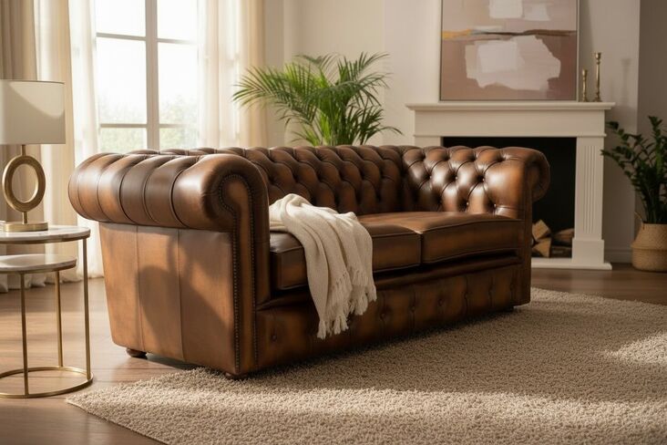 Chesterfield London 2.5 Seater Antique Tan Sofa Settee Offer