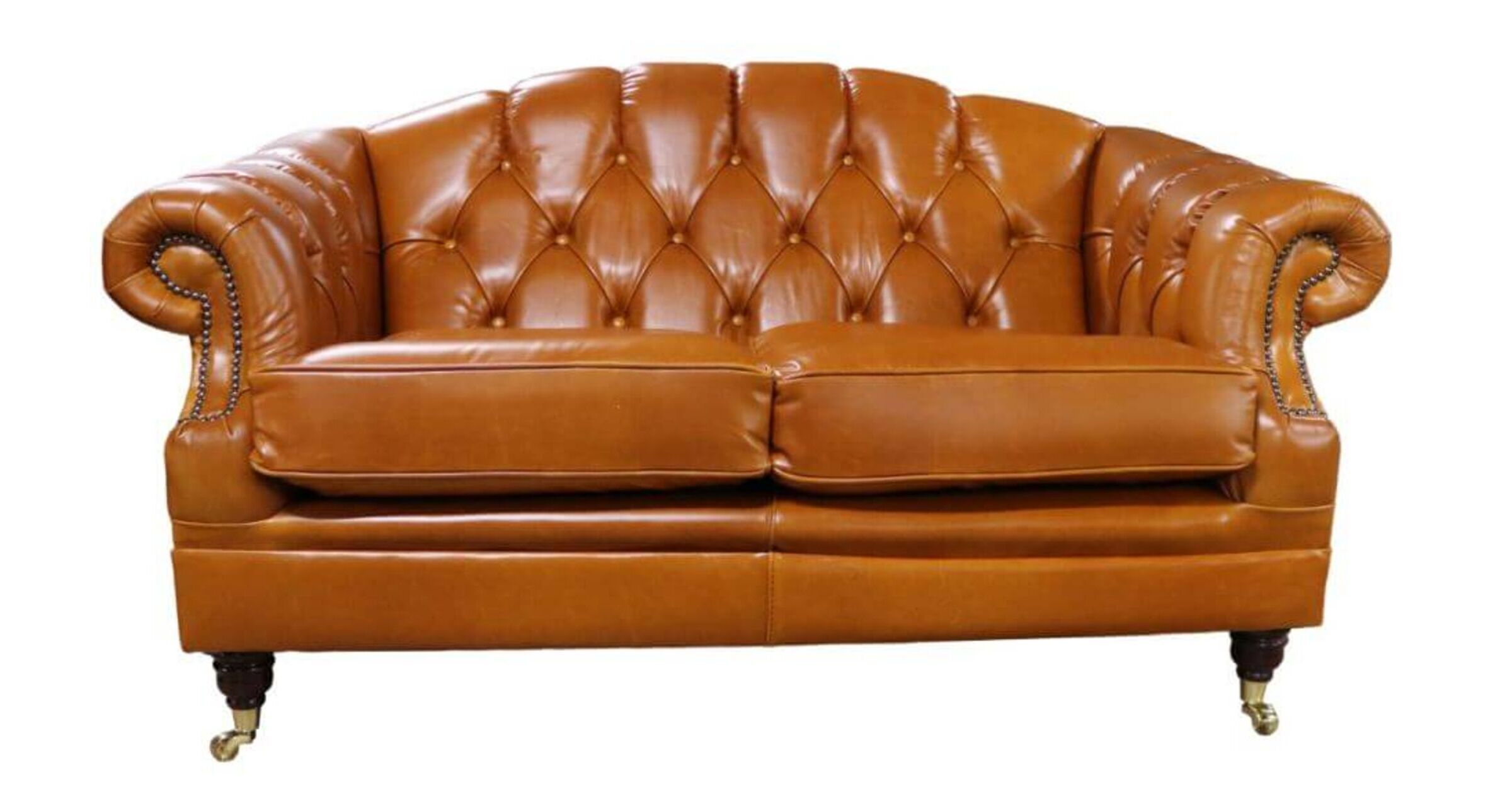 Chesterfield Victoria 2 Seater Leather Sofa Settee Newcastle Spice