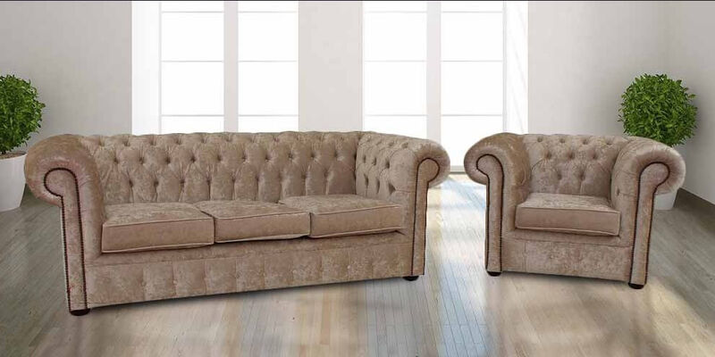 Product photograph of Chesterfield 3 Seater Sofa Club Chair Senso Oyster Velvet Amp Hellip from Designer Sofas 4U