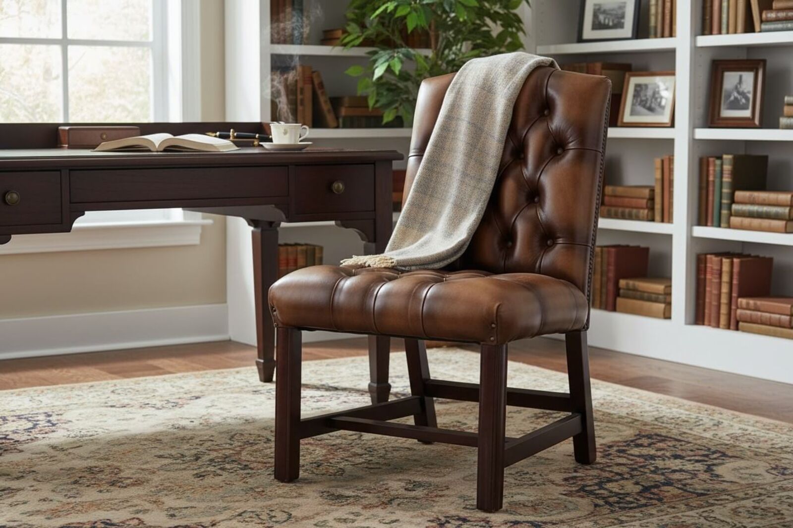 SPECIAL OFFER Chesterfield Gainsborough Antique Tan Leather Dining Chair