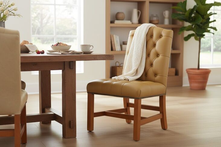 SPECIAL OFFER Chesterfield Gainsborough Parchment Leather Dining Chair