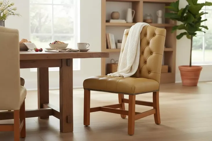 SPECIAL OFFER Chesterfield Gainsborough Parchment Leather Dining Chair