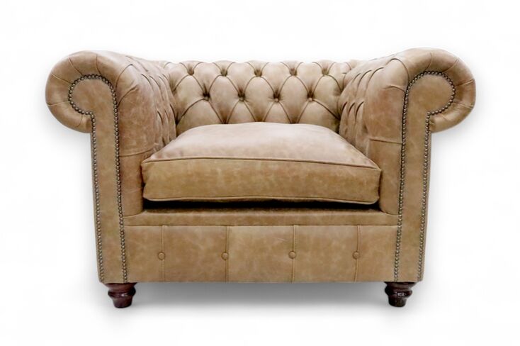 Chesterfield Alfie XL Low Back Club Armchair Vintage Tan Cracked Wax Leather