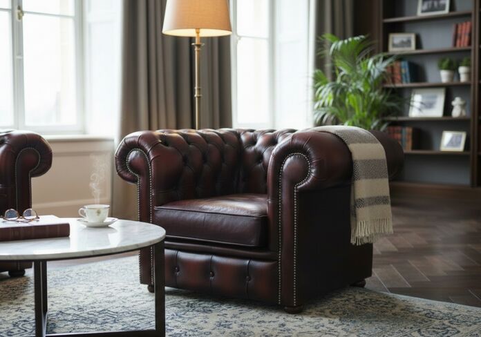 Chesterfield Antique Oxblood Leather Low Back Club Armchair