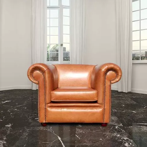 Chesterfield Berkeley Low Back Club ArmChair Old English Tan Leather