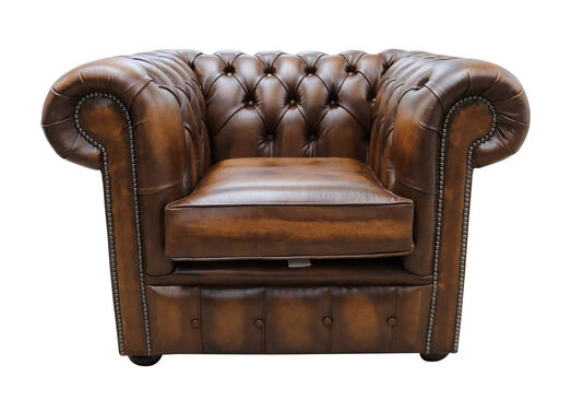 Chesterfield Club Chair Antique Tan Leather
