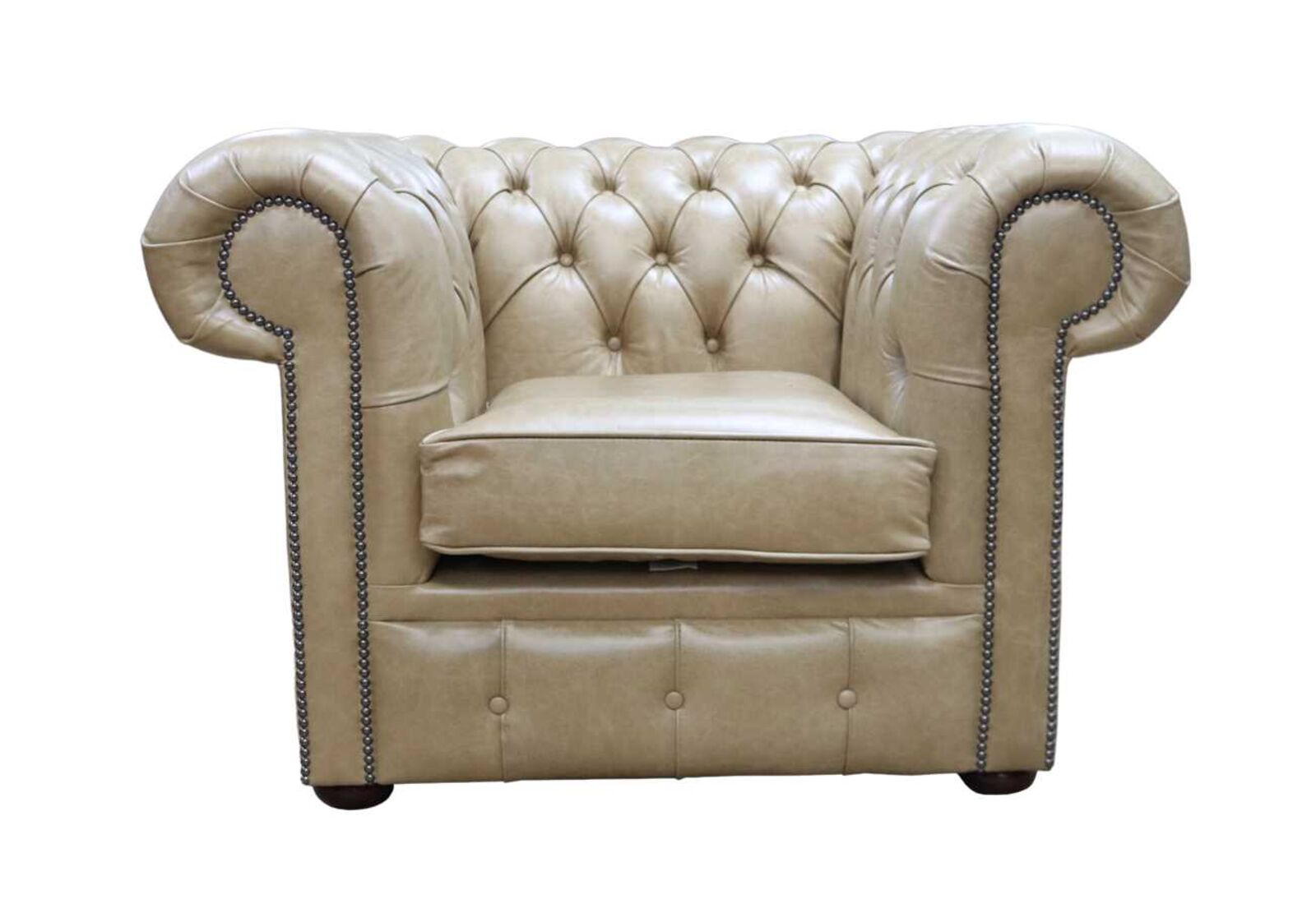 Product photograph of Chesterfield Club Chair Old English Parchment Leather from Designer Sofas 4U