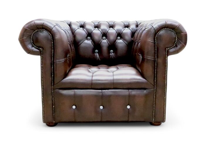 Chesterfield CRYSTALLIZED™ Elements Low Back ArmChair Brown Leather