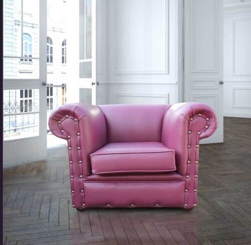 Chesterfield Decor Low Back Club ArmChair Vele Aubergine Leather