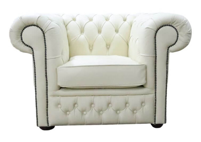 Product photograph of Chesterfield Winchester Low Back Club Armchair Shelly Cream Leather from Designer Sofas 4U