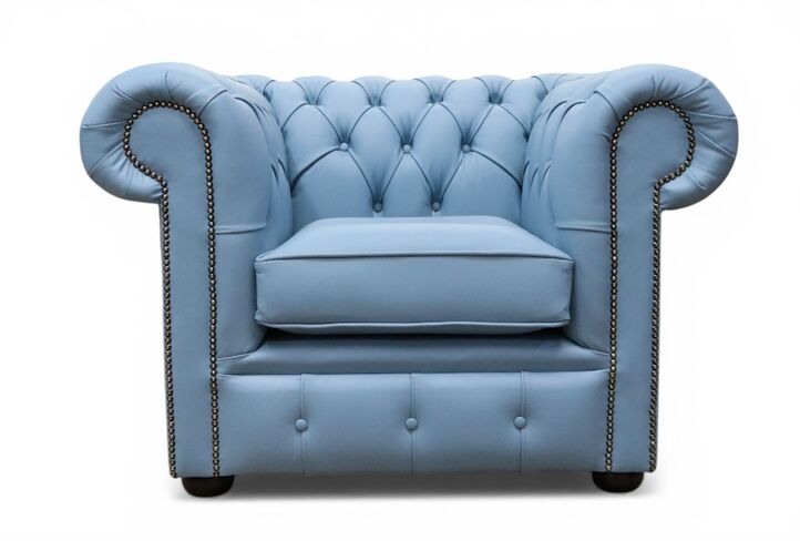 Chesterfield Low Back Club Chair Shelly Haze Leather