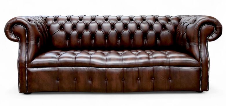 Chesterfield Darcy 3 Seater Antique Brown Leather Sofa – Timeless Luxury & Comfort