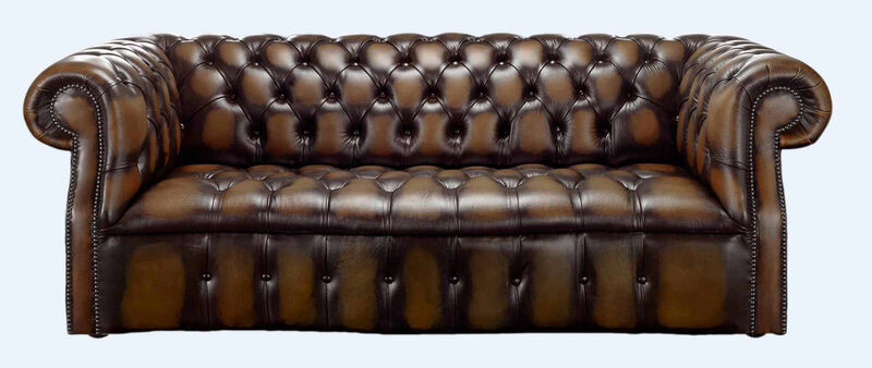 Product photograph of Chesterfield Darcy 3 Seater Antique Brown Leather Sofa Offer from Designer Sofas 4U