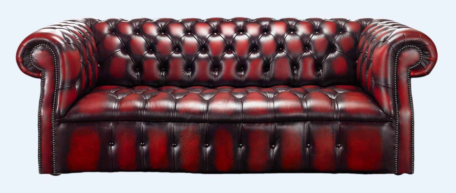 Product photograph of Chesterfield Darcy 3 Seater Antique Oxblood Leather Sofa Offer from Designer Sofas 4U