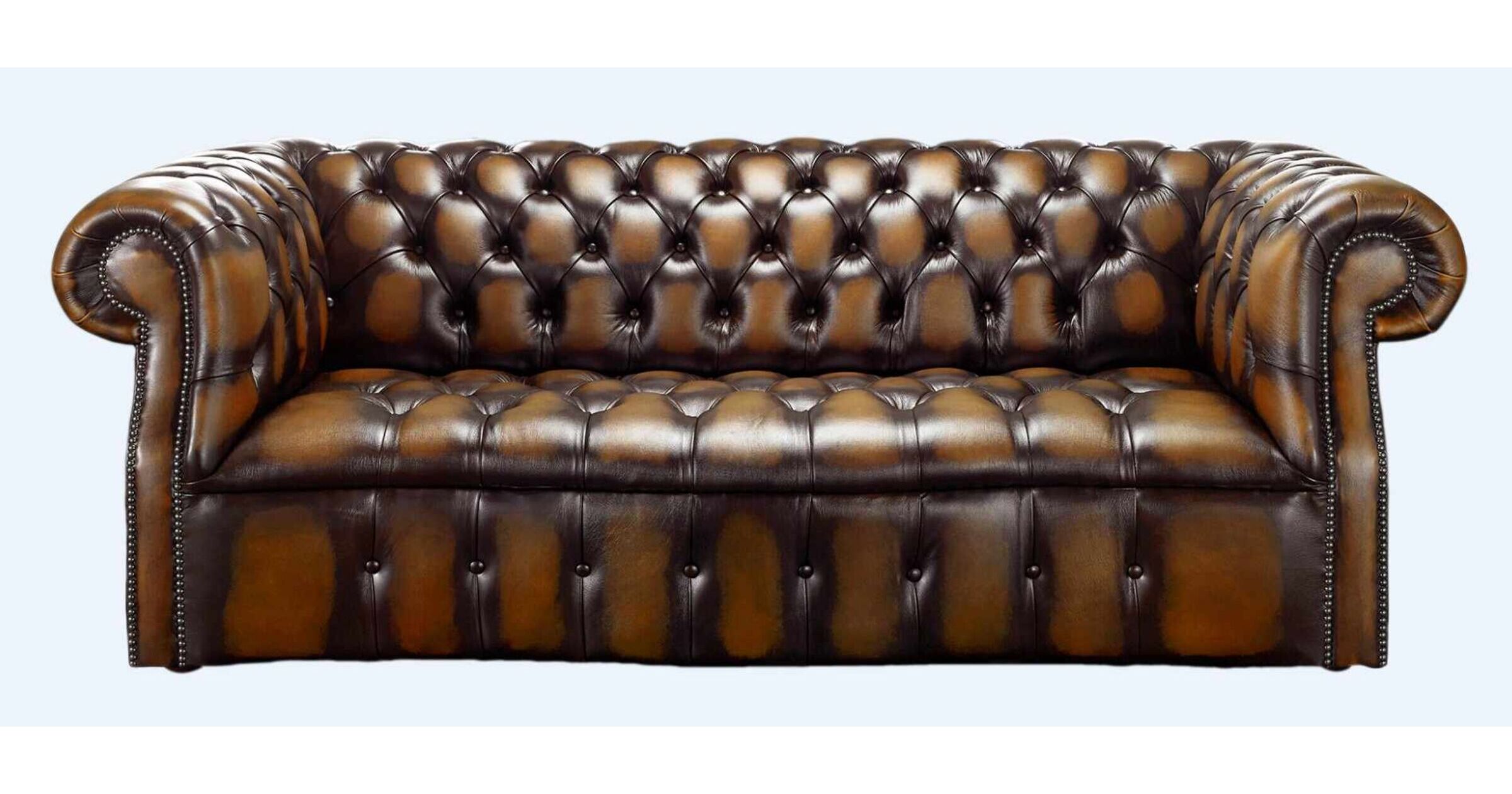 Timeless Tan Leather Chesterfield Sofa DesignerSofas4U