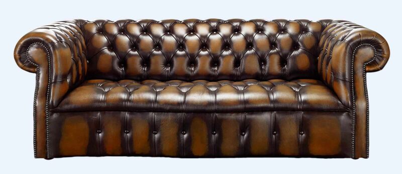 Product photograph of Tan Antique Leather Chesterfield Sofa Designersofas4u from Designer Sofas 4U