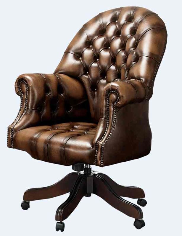 Product photograph of Chesterfield Directors Office Chair Real Antique Leather from Designer Sofas 4U
