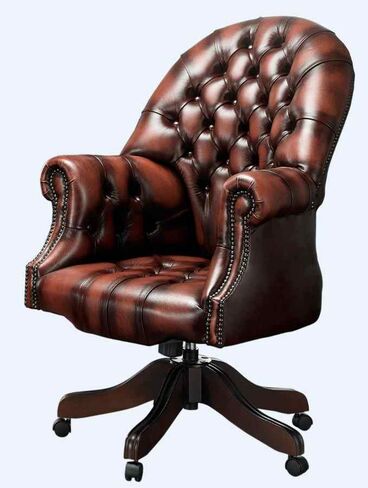 Chesterfield Directors Office Chair Antique Rust Leather