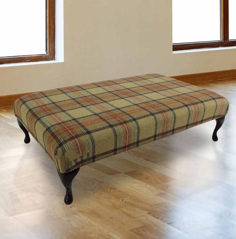 Product photograph of Chesterfield Queen Anne Footstool Beningborough Goldcrest Wool Amp Hellip from Designer Sofas 4U