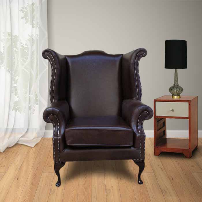 Red Cavendish Scroll High Back Wing chair DesignerSofas4U